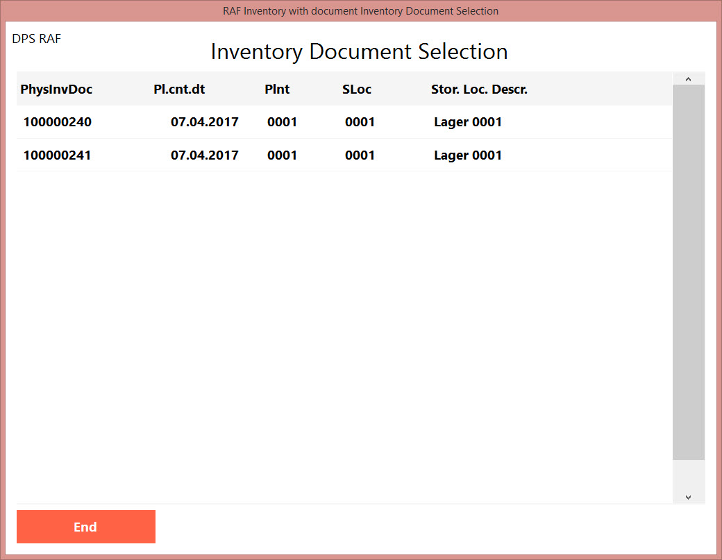 Select Inventory document